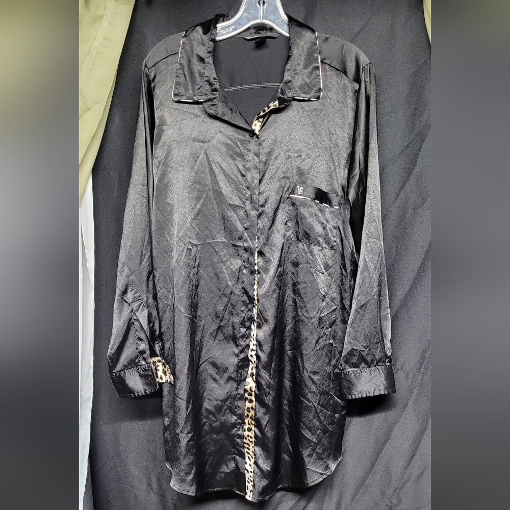 Victoria's Secret black silky sleep shirt